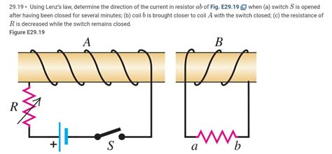 Solved 2919 Using Lenzs Law Determine The Direction Of