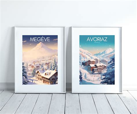 MEGEVE Poster Ski Resort Megève Travel Print French Alps - Etsy
