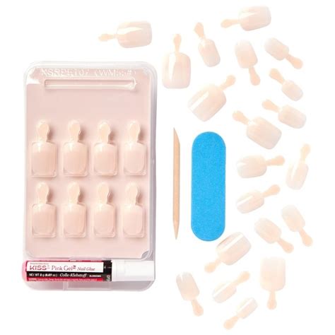 Kiss Salon Acrylic Nude French Nails KAN Se Her Nicehair Dk