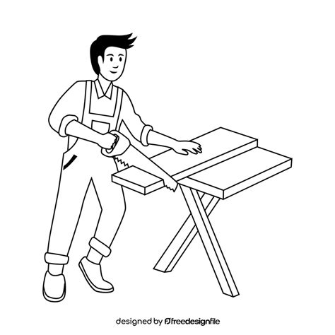 carpenter clipart black  white construction worker drawing png
