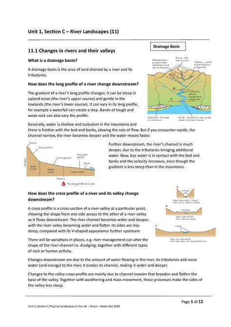 GCSE Geography Revision Notes Physical Landscapes In The UK Rivers