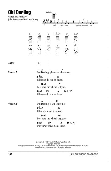 Oh Darling By The Beatles Ukulele Digital Sheet Music Sheet