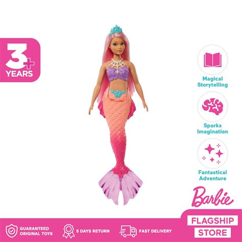 Jual Barbie Dreamtopia Mermaid Blonde Doll With Curvy Pink Hair Mainan Boneka Anak Perempuan