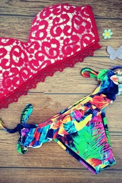 Design Printing Split Bikini Swimsuit On Luulla