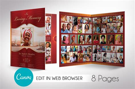 Loving Tabloid Funeral Program Canva Template V1 Inspiks Market