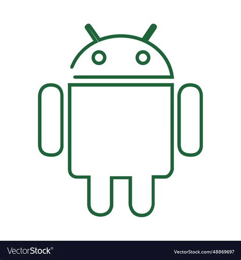 Green Android Line Iconsvg Royalty Free Vector Image