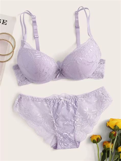 Bow Decor Floral Lace Lingerie Set For Sale Australia New Collection Online Shein Australia