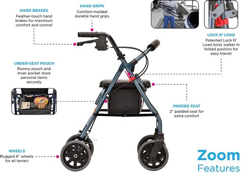 Nova Rollators Zoom Walker Rollator Rollator With A Seat