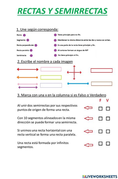 Ficha Online De Rectas Semirrectas Y Segmentos Para 4 Puedes Hacer