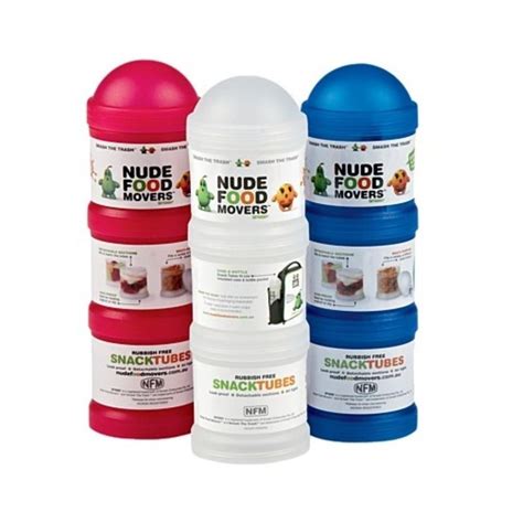 OFFER Smash Nude Food Movers Pink Triple Snack Tubes Food Container Furniture Home Living