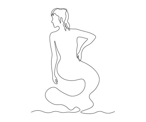 Resumen Sirena Continuo Uno L Nea Dibujo Vector En Vecteezy