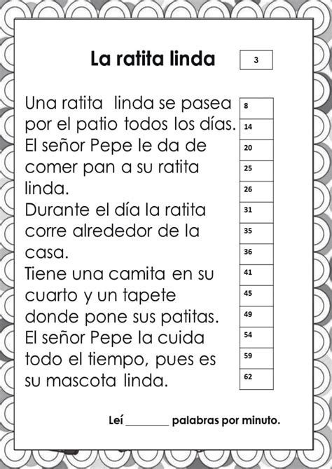 Cuadernillo De Lecturas Palabras Por Minuto Para Ni Os De Primer Grado