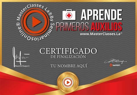 Certificado De Aprende Primeros Auxilios Mejores Cursos Online