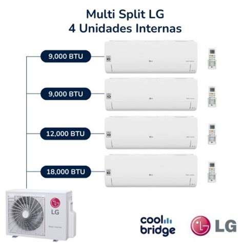 Aire Acondicionado Multi Split Inverter LG De 4 Unidades 2x 9 000 BTU