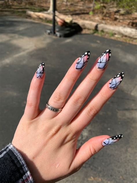 Demon Slayer Nails Edgy Nails Classy Acrylic Nails Chic Nails Dope