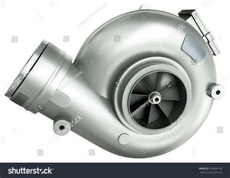 automotive turbocharger  render stock illustration