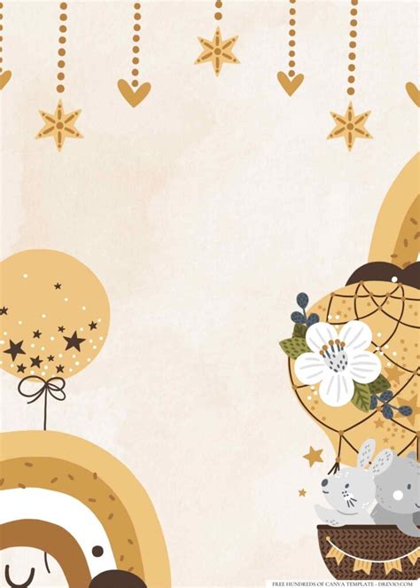 Hot Air Balloon Adventure Birthday Invitation Templates