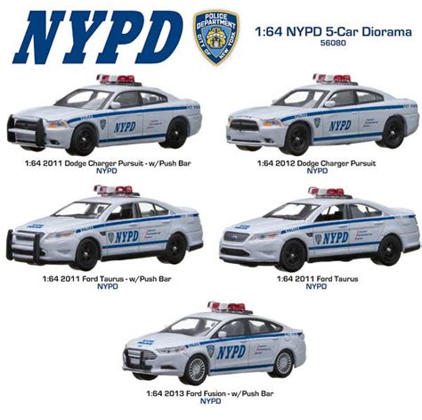 Greenlight Collectibles NYPD Diorama 1/64 Set of 5 Diecast NYPD Police ...