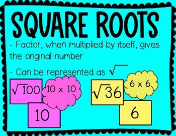 Squares And Square Roots By Kiefer S Klassroom Tpt