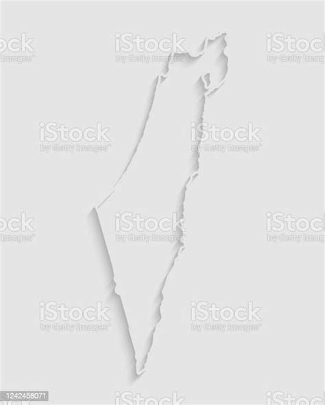 East Country Israel Map Vector Template Near East Stock Illustration