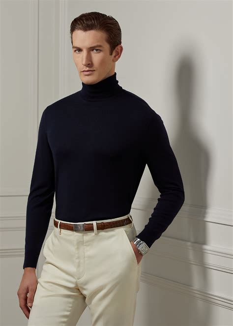 Men S Cashmere Turtleneck Sweater Ralph Lauren In Cashmere