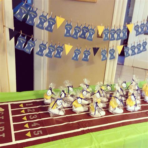 Track and Field Table Decorations - Paper Sneakers and Jerseys