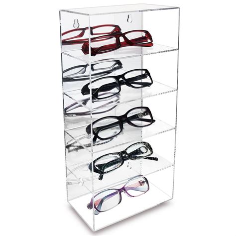 Wholesale Custom Clear Acrylic Sunglasses Display Shelf Case Wall