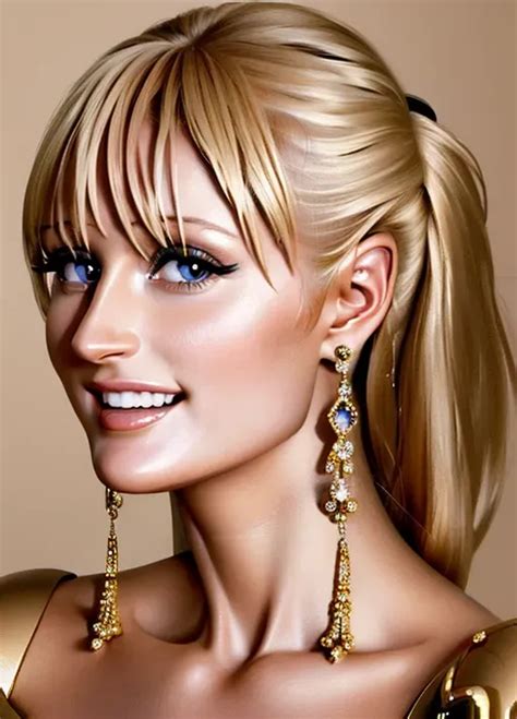 Dopamine Girl Paris Hilton Hyperrealistic 8k Highest Resolution Completely Nude