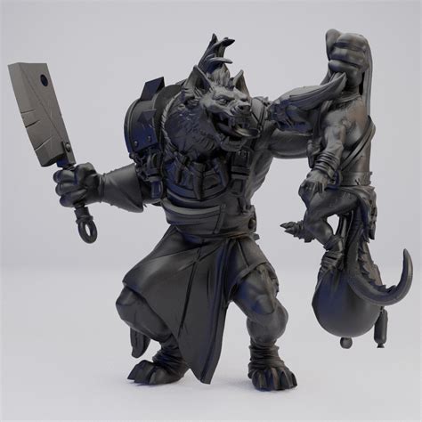 Hot Goblin グノールブッチャー ミニチュア ホットゴブリン 肉切り包丁