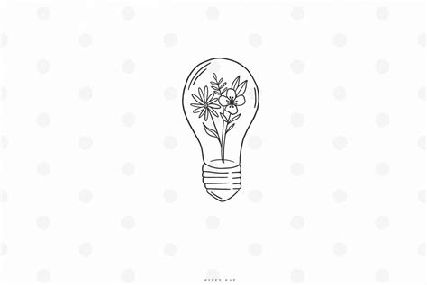 Lightbulb With Flowers Svg Cut File By Michelekae Thehungryjpeg