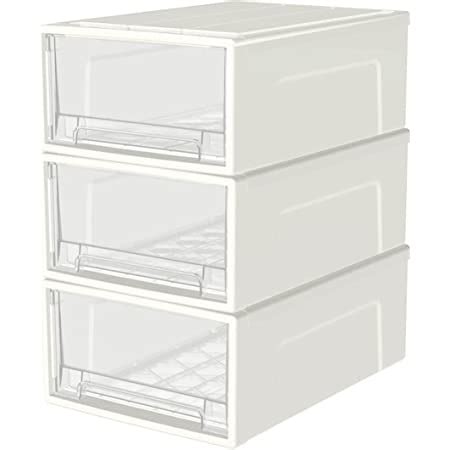 Homieco Stackable Box Chest Plastic Transparent Drawer Unit Organizer