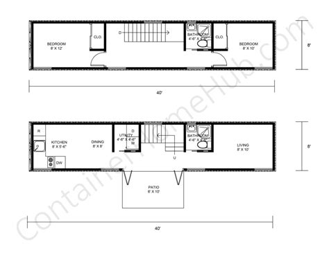 2 Story Shipping Container Home Floor Plans