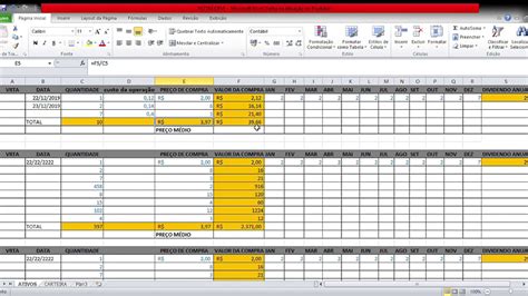 Criando Uma Planilha De Investimentos Em AÇÕes Eou Fundos ImobiliÁrios