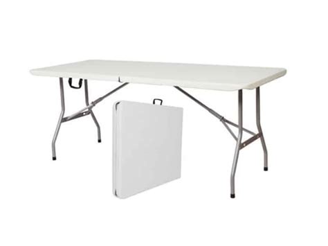 Mesa Plegable Rectangular Tipo Maleta Cm Blanco Calas