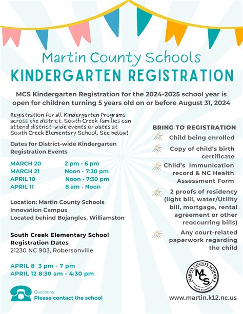 Kindergarten Registration 2024-2025 | Martin County Schools NC