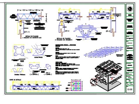 Planos De Tridilosas Y Estructuras De Acero En AutoCAD Librería CAD