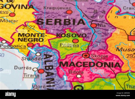 Europe Map Of Kosovo Stock Photo Alamy