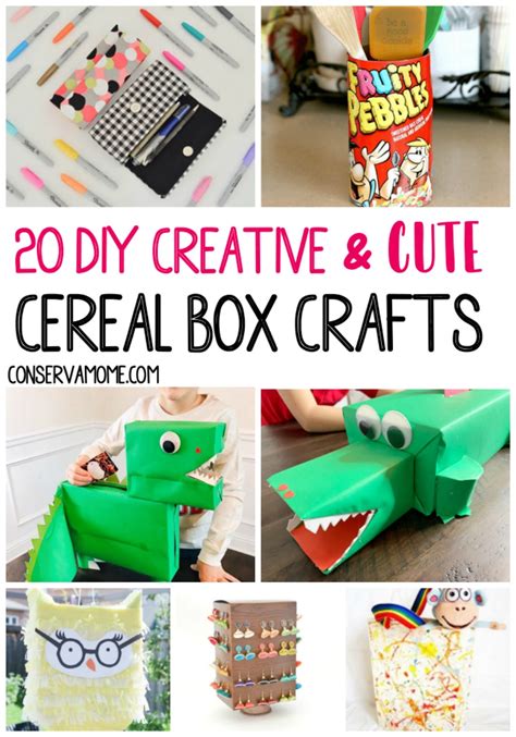 ConservaMom - 20 DIY Creative & Cute Cereal Box Crafts you can make - ConservaMom
