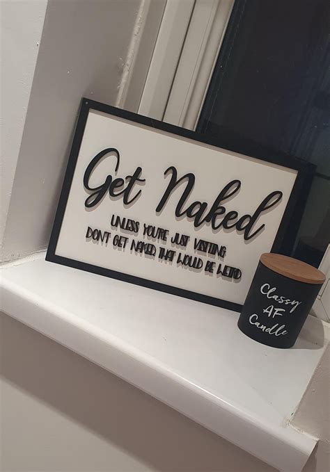Wooden Get Naked Quirky Bathroom Sign Wall Decor Layered Wood Etsy UK