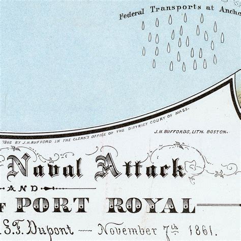 Battle of Port Royal Vrginia Map Print | Civil War Naval Attack – Muir Way