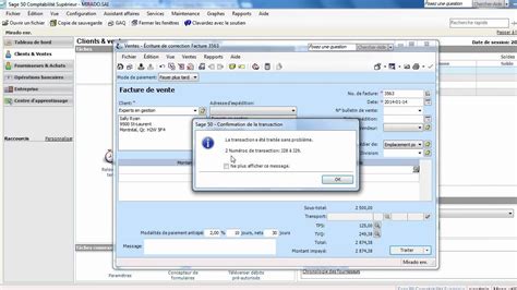 SAGE 50 Corriger Une Facture YouTube