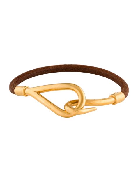 Hermès Jumbo Hook Wrap Bracelet Brown 18K Yellow Gold Plated Wrap