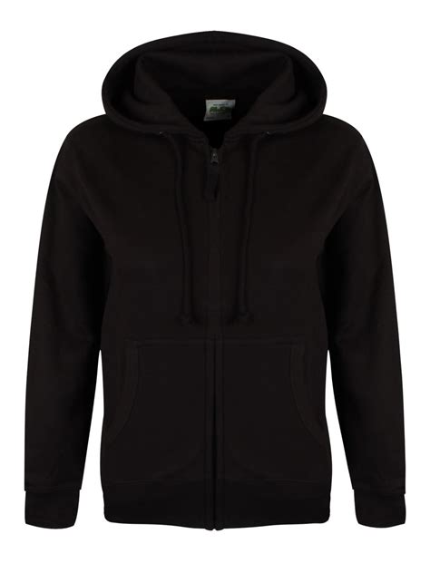 Plain Black Ladies Zipped Hoodie Buy Online At