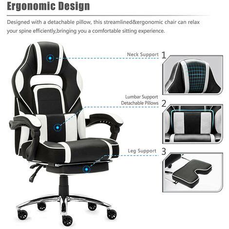 Fauteuil Gaming Chaise de Gamer Siège Ergonomique Chaise Gaming avec