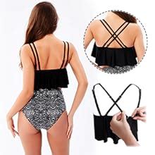Amazon Yolipuli Piece Swimsuit For Women Ruffle Flounce Bikini Top With Ruched High
