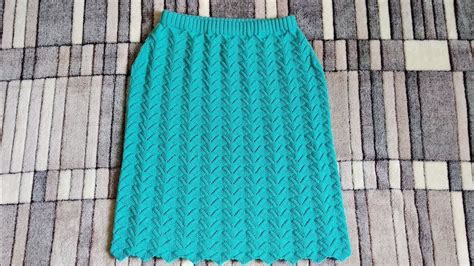 Юбка "Голубая бирюза". МК. Вязание спицами. - YouTube