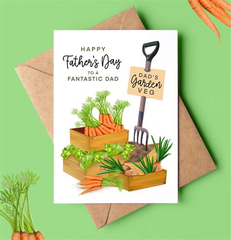 Personalised Gardening Fathers Day Card Vegetable Garden Card For Him