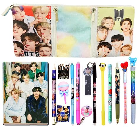 Kobbet Bts Stationery Gift Set Bts Pens Pencils Bts Pencil Pouch Bts