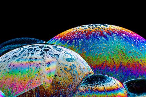 Soap Bubble Group Refraction Soap Bubbles Bubbles Distortion