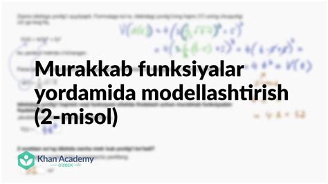 Murakkab Funksiyalar Yordamida Modellashtirish 2 Misol Funksiyalar